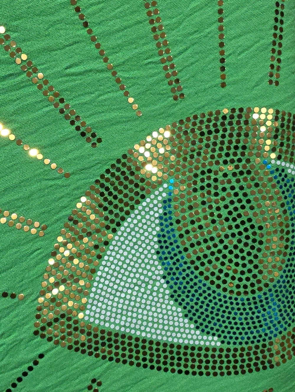 Lightweight Button-Down Shirt in Vibrant Green With Eye Symbol On Back - Picture 6 of 6